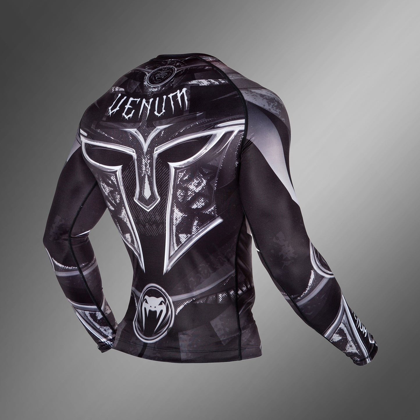 Rashguard Venum Gladiator 3.0 - Mangas Largas - Negro/Blanco