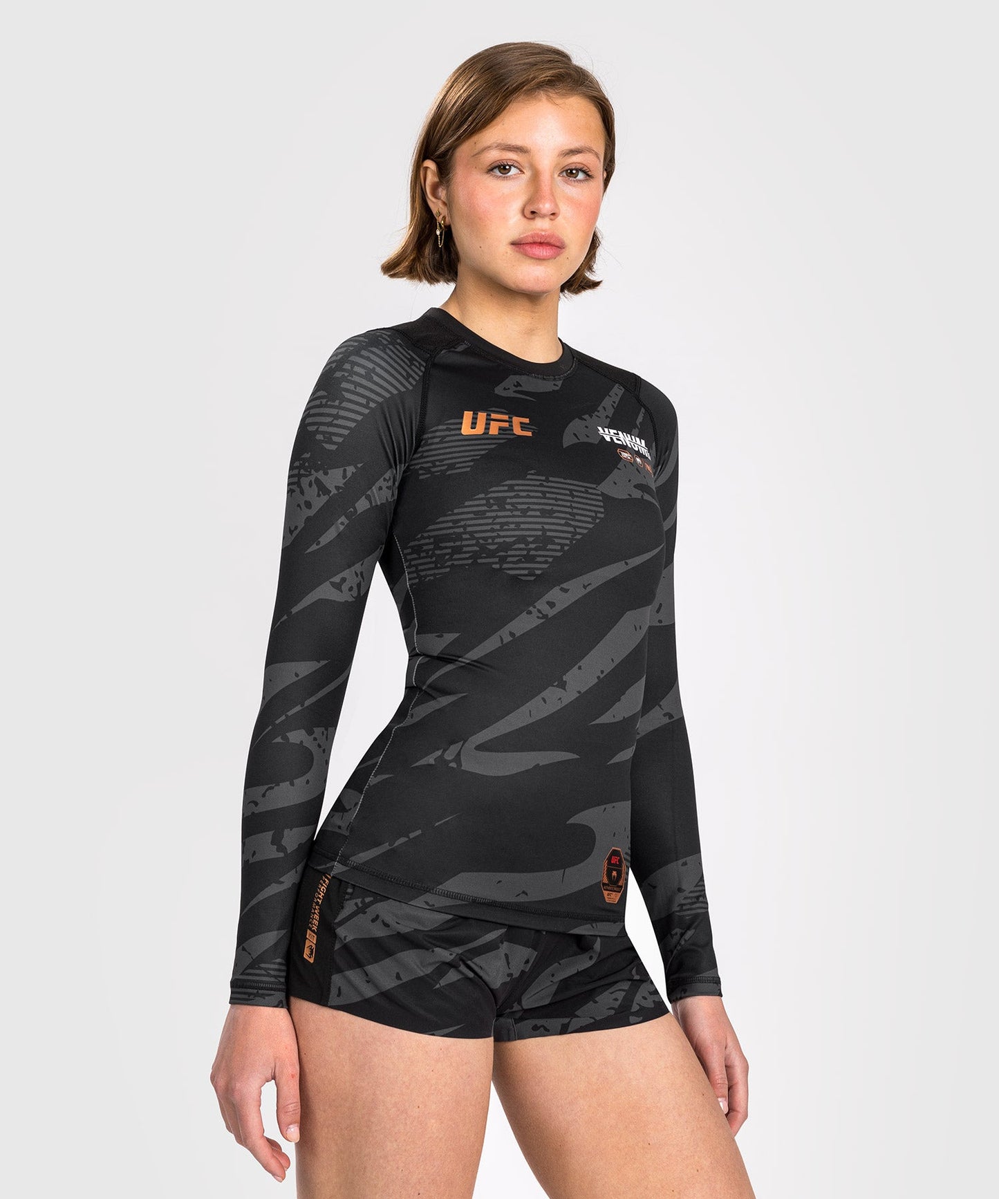 UFC Adrenaline de Venum Fight Week Camiseta de Compresión de Manga Larga para Mujer - Urban Camo