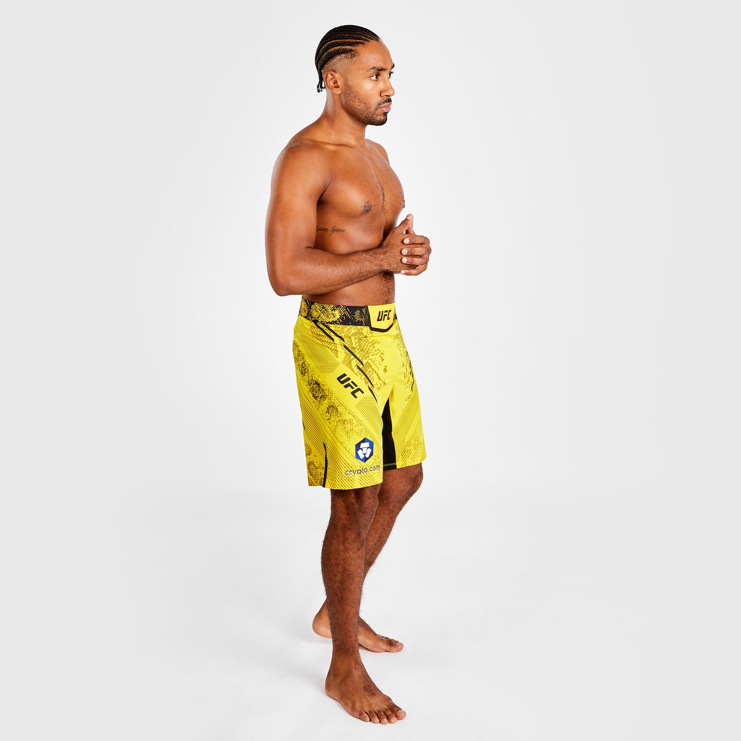 Pantalón Corto UFC Adrenaline by Venum Personalizado Authentic Fight Night, Corte Largo, Hombre - Amarillo