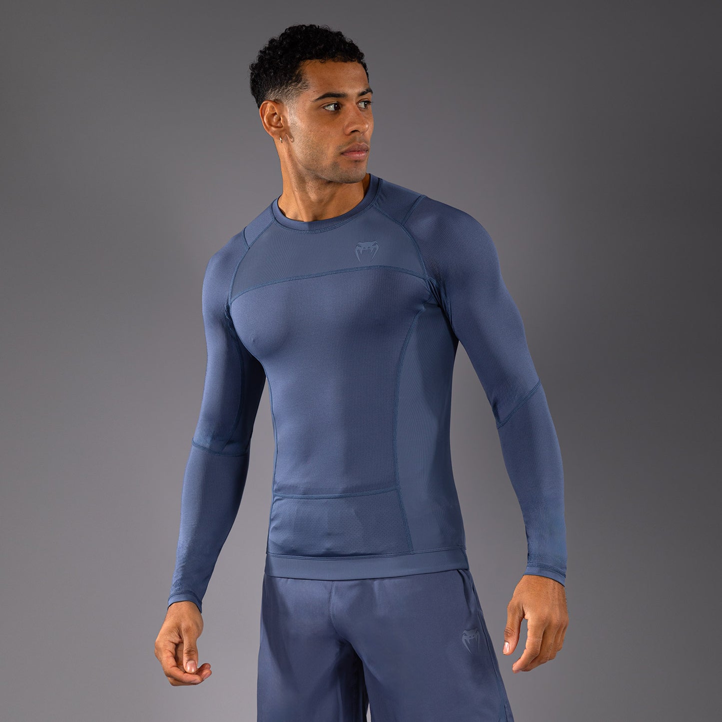 Venum G-Fit Air Rashguard de Manga Larga para Hombre - Azul Niebla