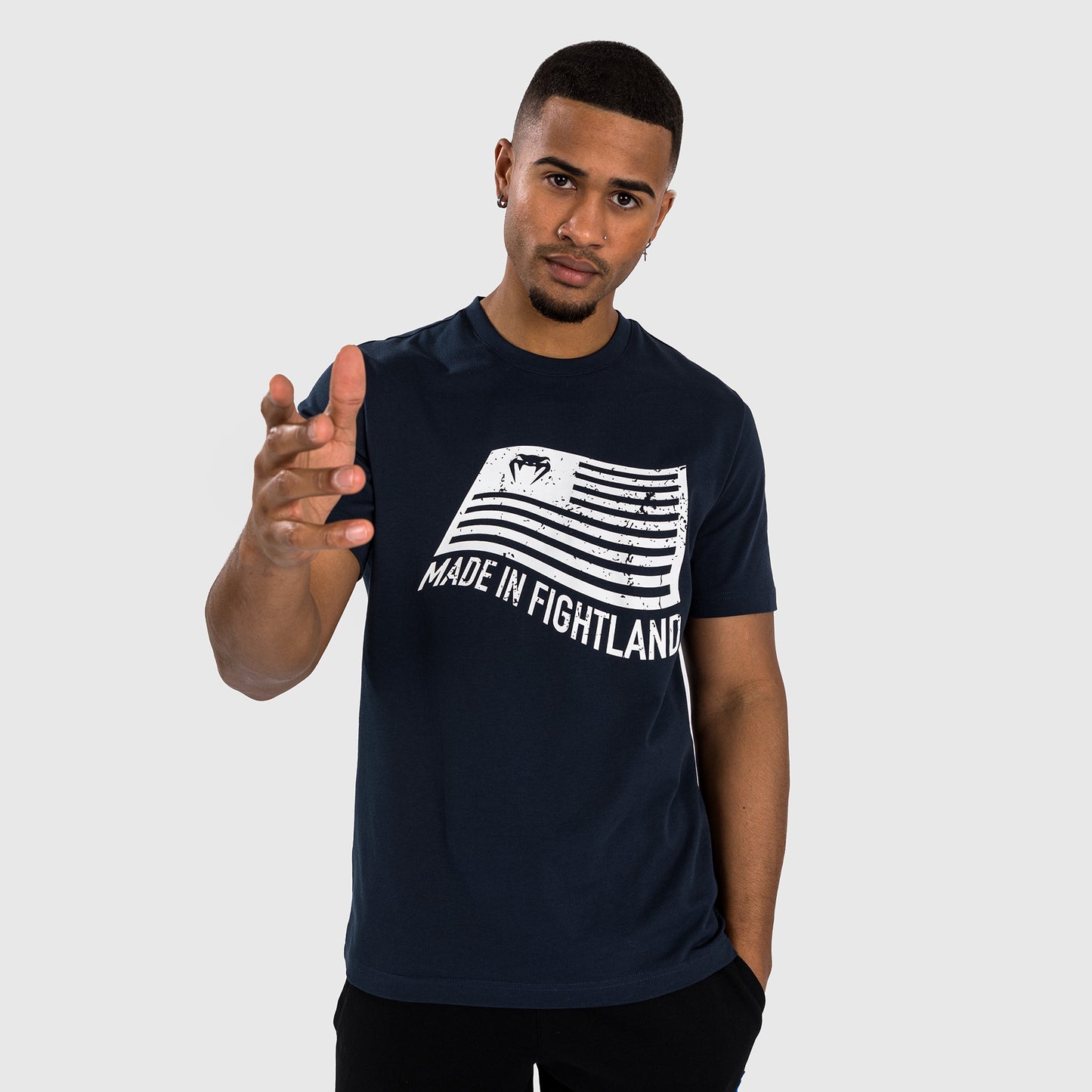 Venum Made in Fightland Camiseta - Azul Marino/Blanco