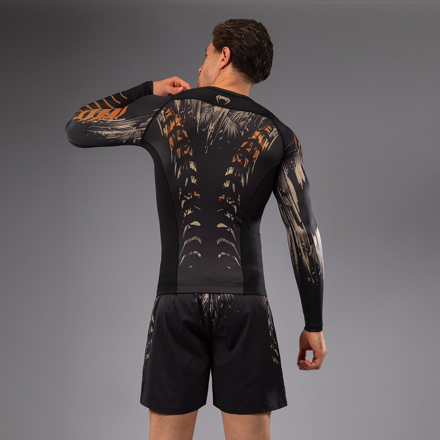 Venum Tiger Rashguard de Manga Larga para Hombre - Negro/Naranja Neón