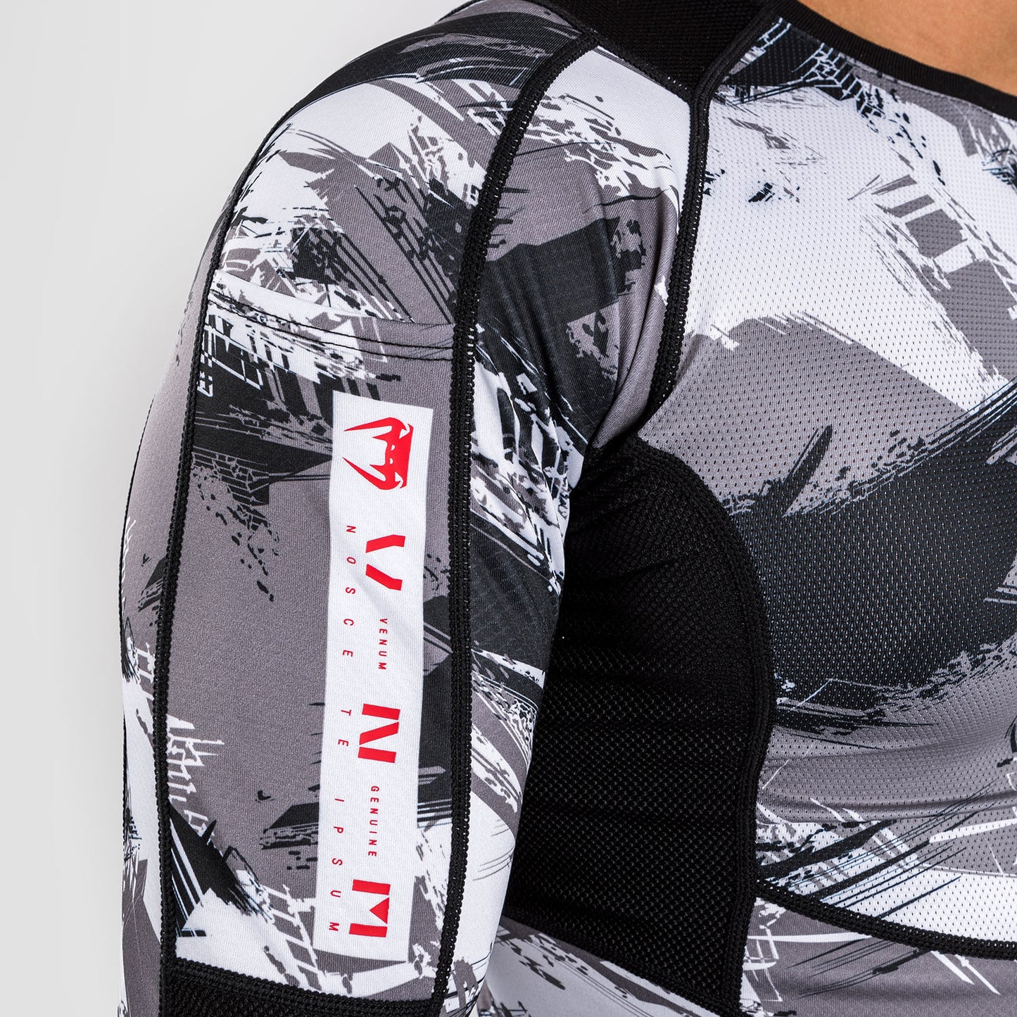 Venum Electron 3.0 Lycra Manga Larga -  Gris/Rojo