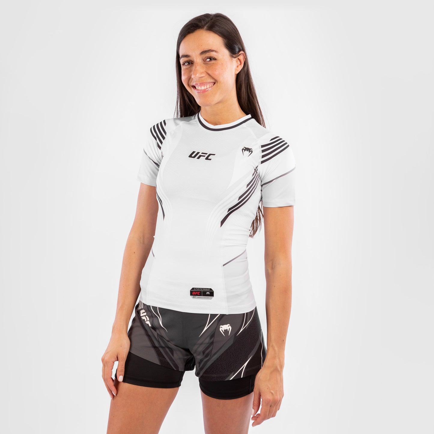 Camiseta De Compresión Para Mujer UFC Venum Authentic Fight Night - Blanco