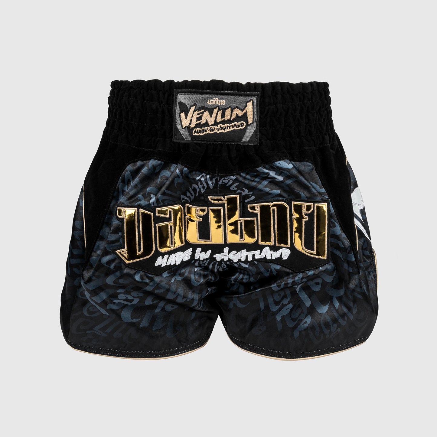 Venum Attack Shorts de Muay Thai - Negro/Gris