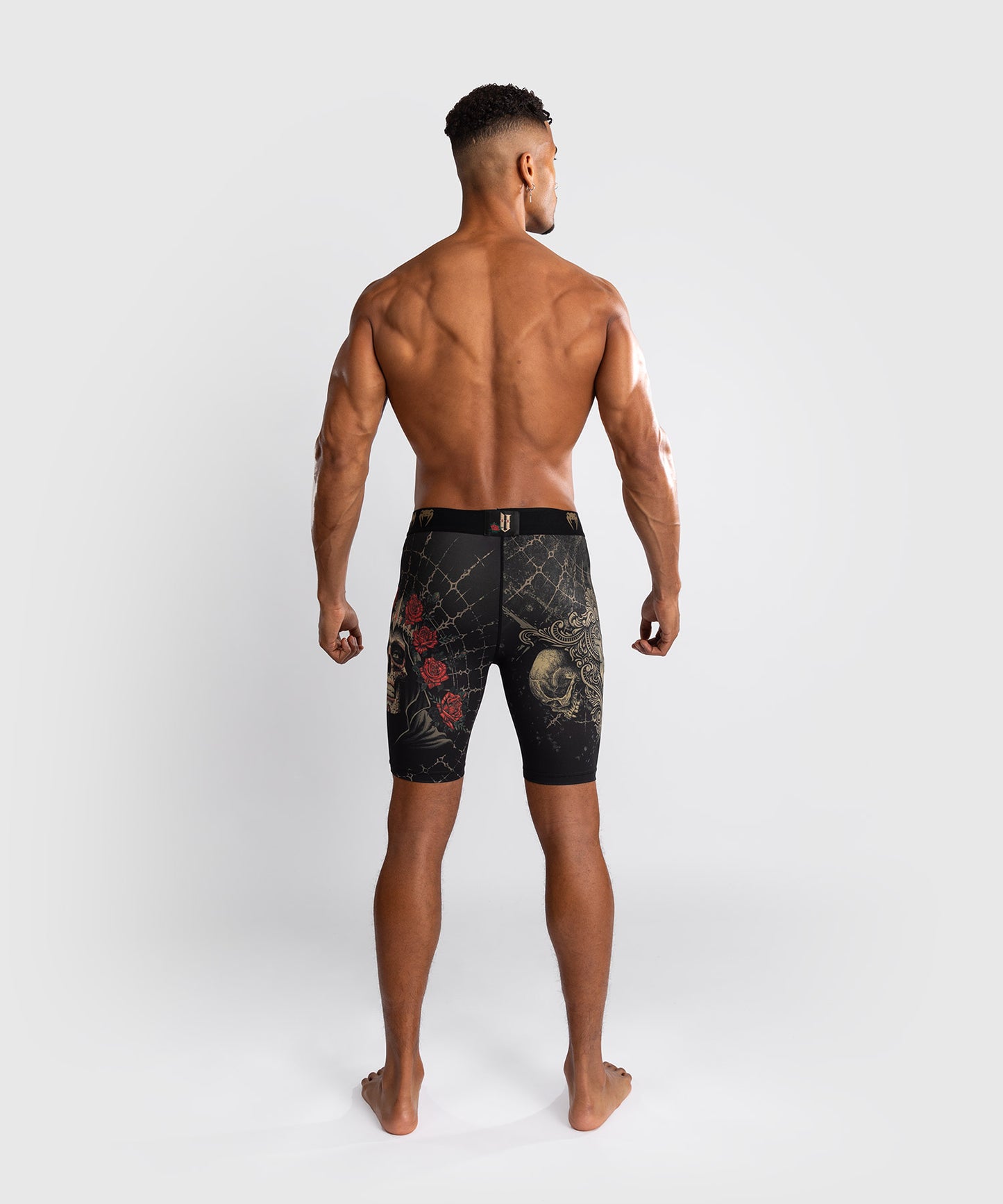 Venum Santa Muerte 5.0 Pantalones Cortos Vale Tudo para Hombre - Negro Profundo/Oro