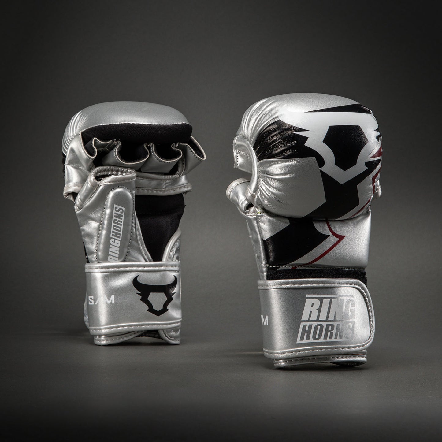 Venum Ringhorns Charger Guantes de Sparring MMA - Plata/Negro