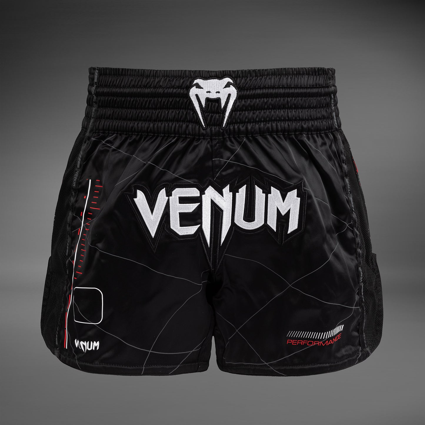 Venum Tactical XT Muay Thai Shorts - Negro/Rojo Fuego