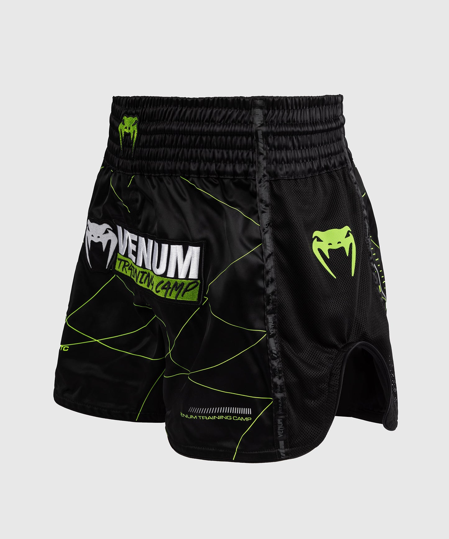 Venum Training Camp 4.0 Pantalón corto de muay thai - Negro/Verde neón