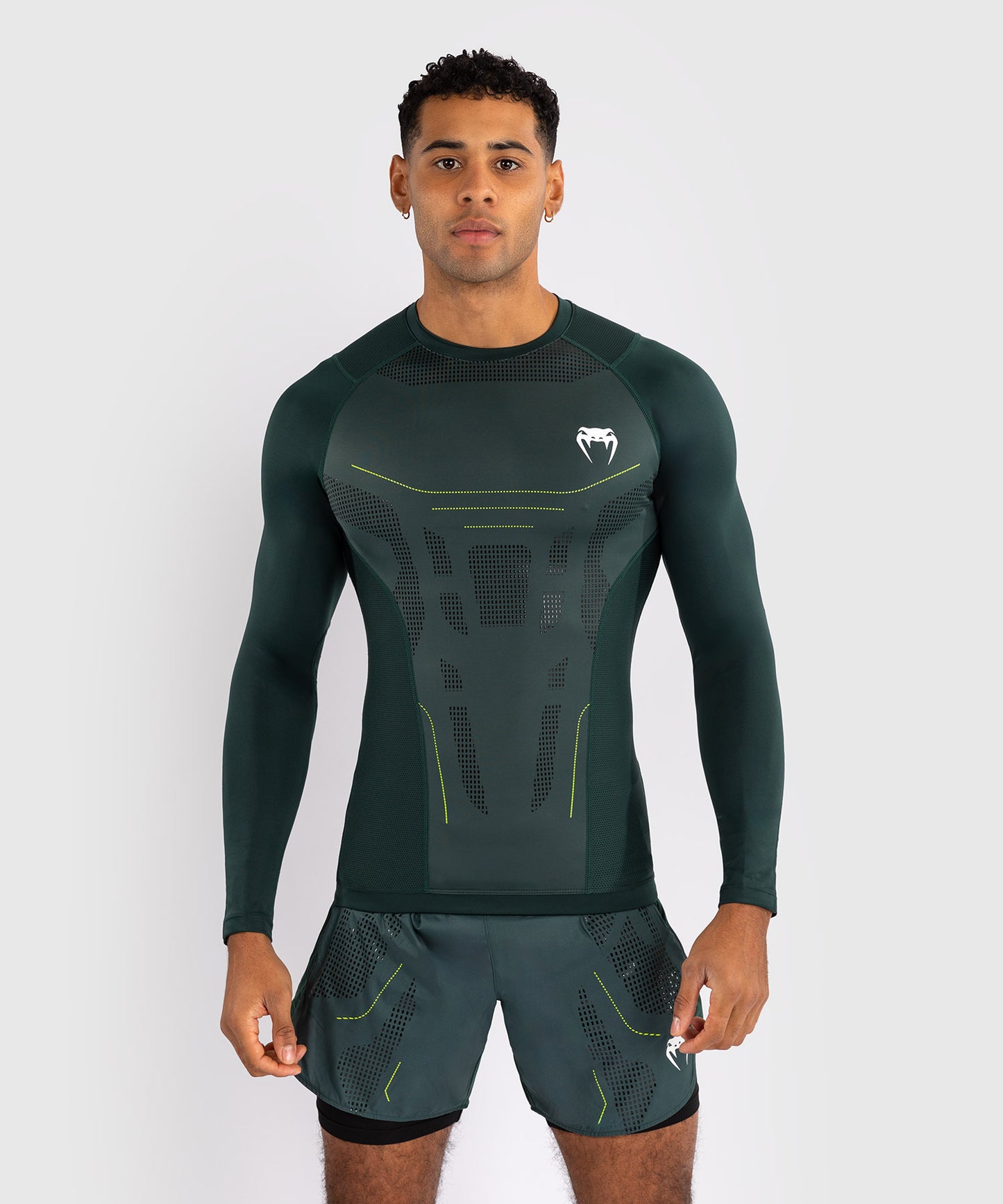 Venum Technical 3.0 Camiseta de Manga Larga Rashguard - Verde Bosque