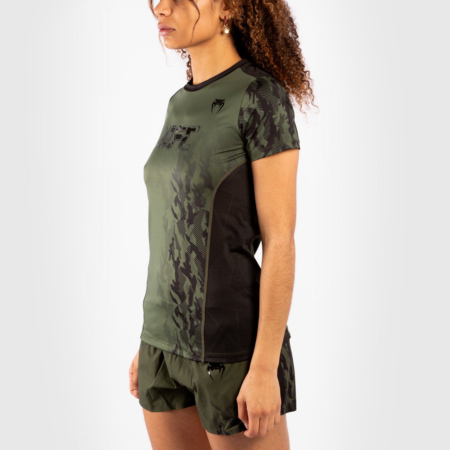 Venum UFC Authentic Fight Week Camiseta Performance de Manga Corta para Mujer – Caqui