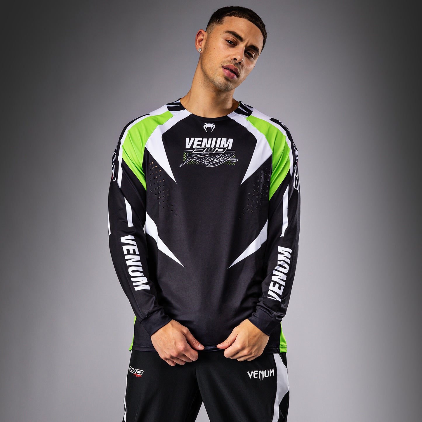 Venum x Bud Racing Camiseta Dry-Tech para Hombre - Negra/Blanca/Verde lima
