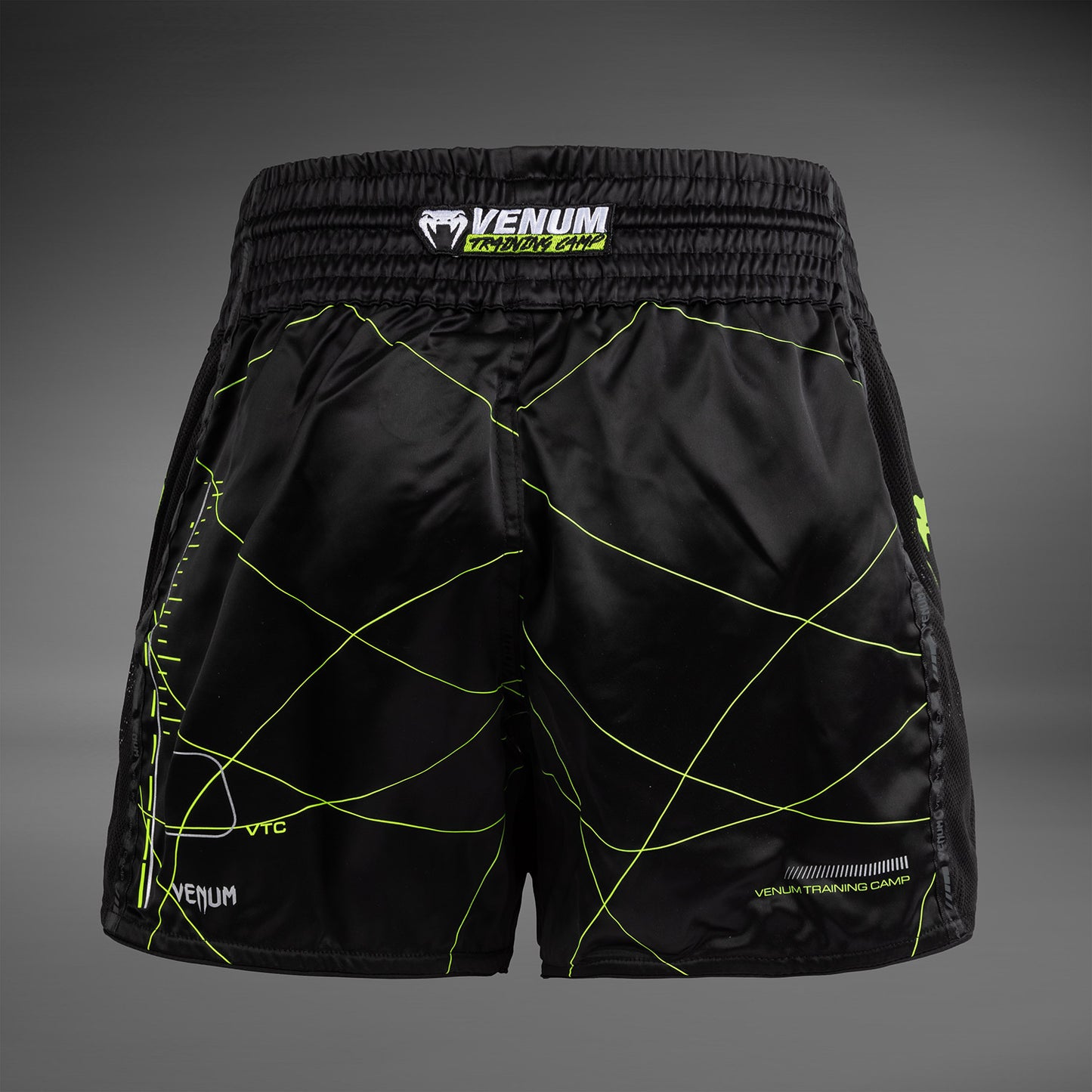 Venum Training Camp 4.0 Pantalón corto de muay thai - Negro/Verde neón