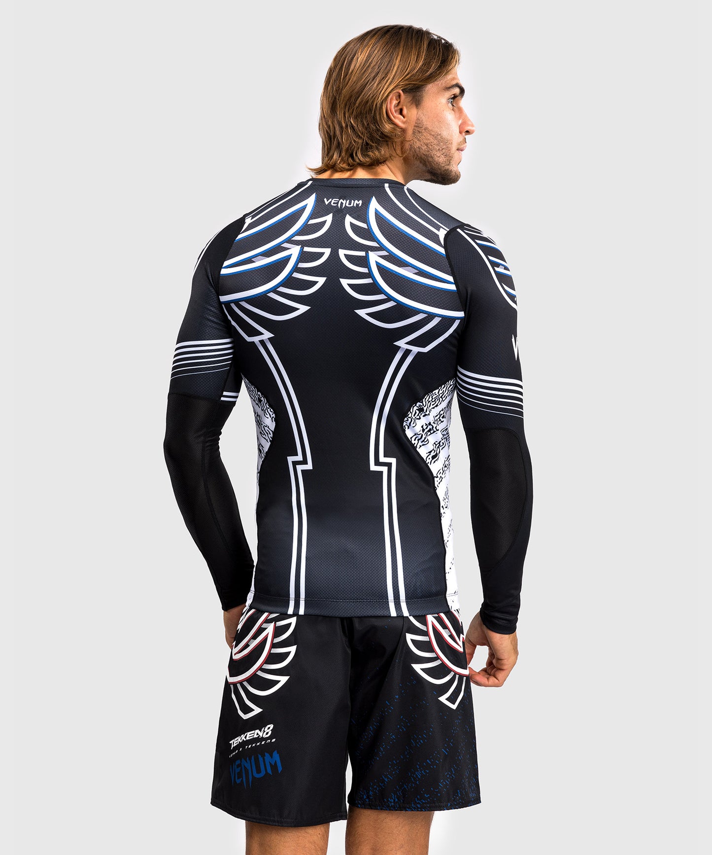 Venum x TEKKEN 8 - Jin Kazama Rashguard - Azul/Negro/Blanco