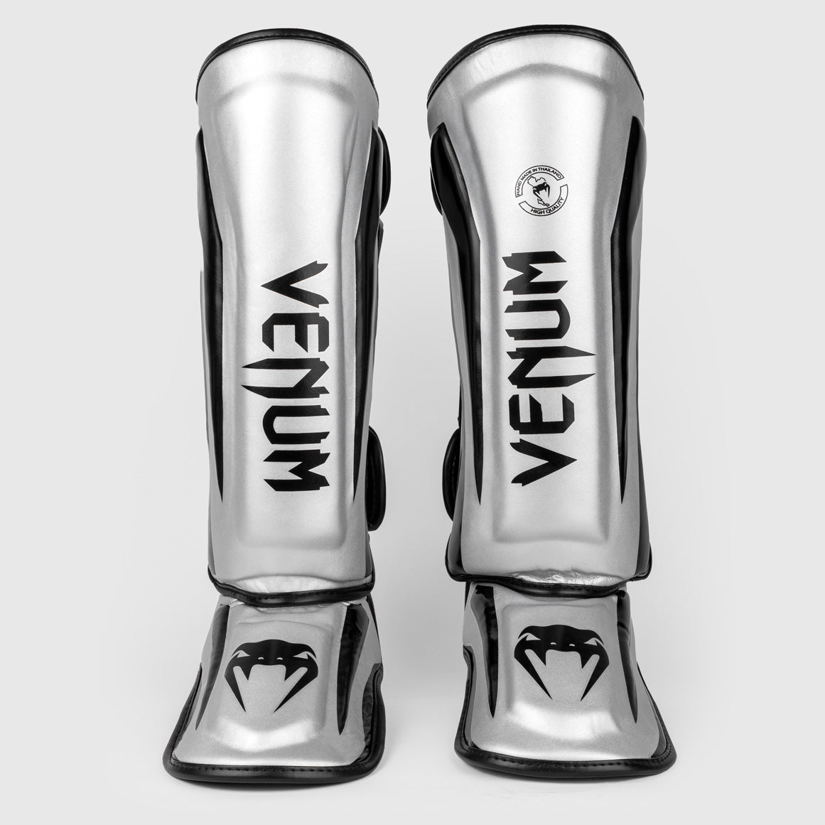 Venum Elite Espinilleras Standup - Plata/Negro