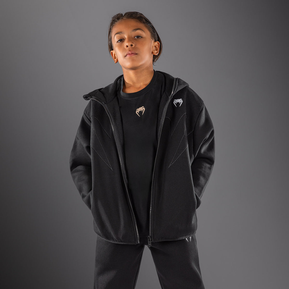 Venum Attack Fleece & Weave Chaqueta de chándal para niño - Negro