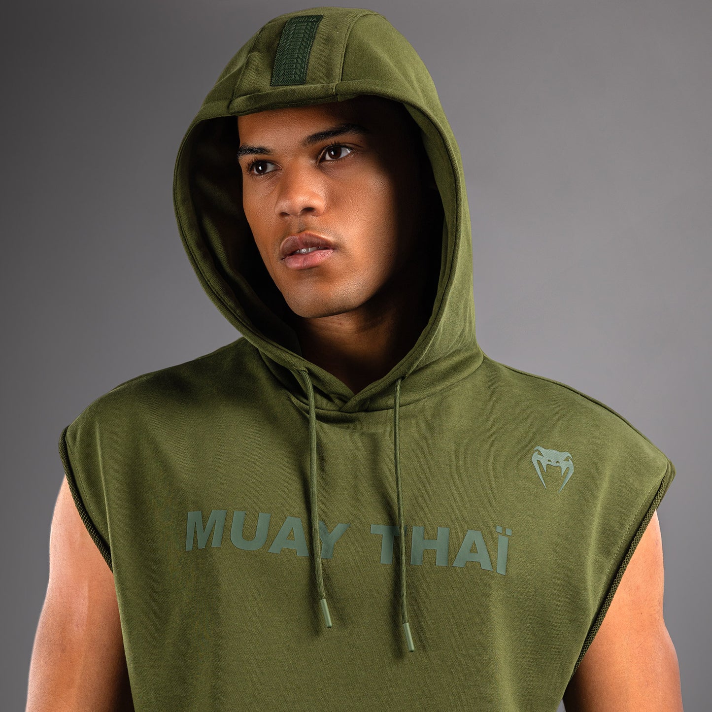 Venum Muay Thai VT Sudadera con Capucha Sin Mangas – Verde Militar