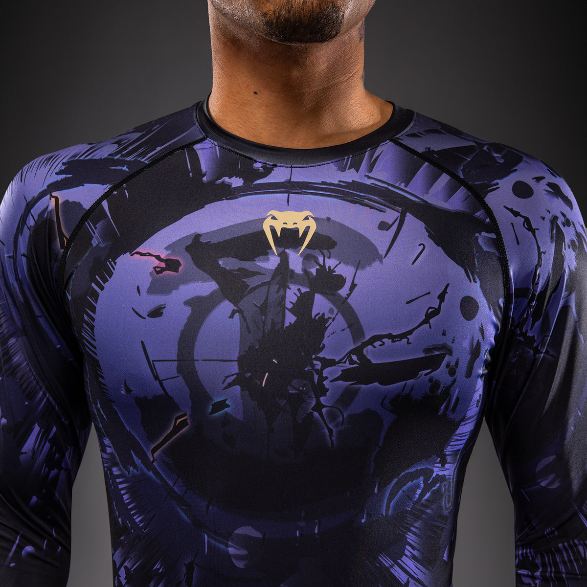Jujutsu Kaisen x Venum Gojo Rashguard Manga Larga – Morado
