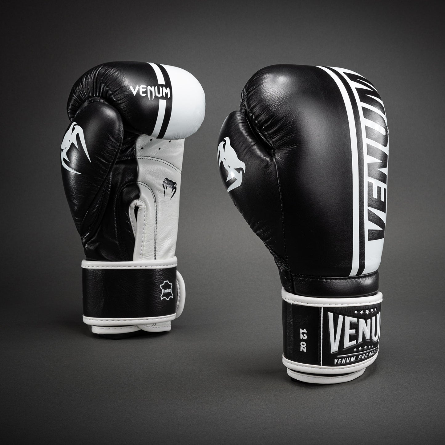 Guantes de boxeo Venum Shield Pro con velcro - Negro/Blanco