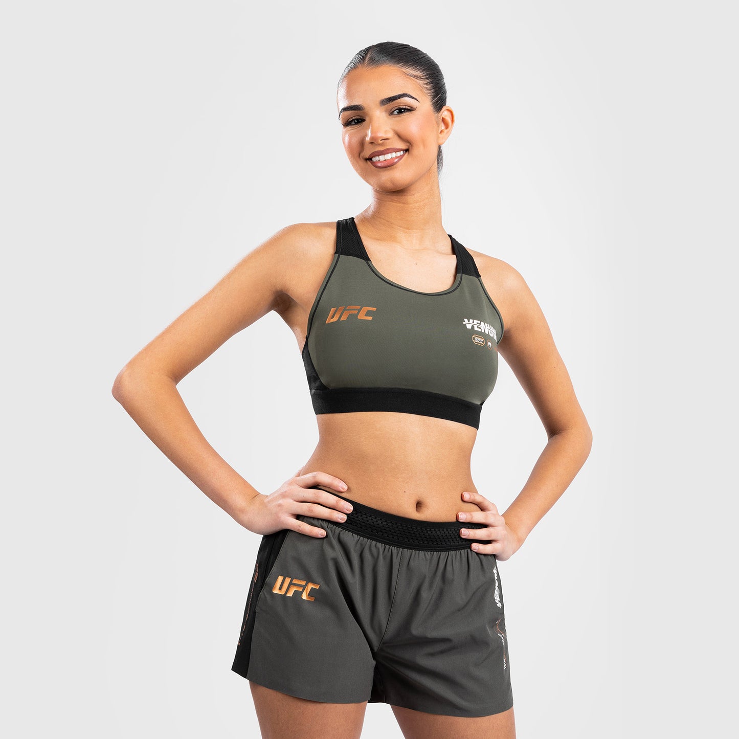 UFC Adrenaline by Venum Fight Week Sujetador deportivo para Mujer - Caqui/Bronce