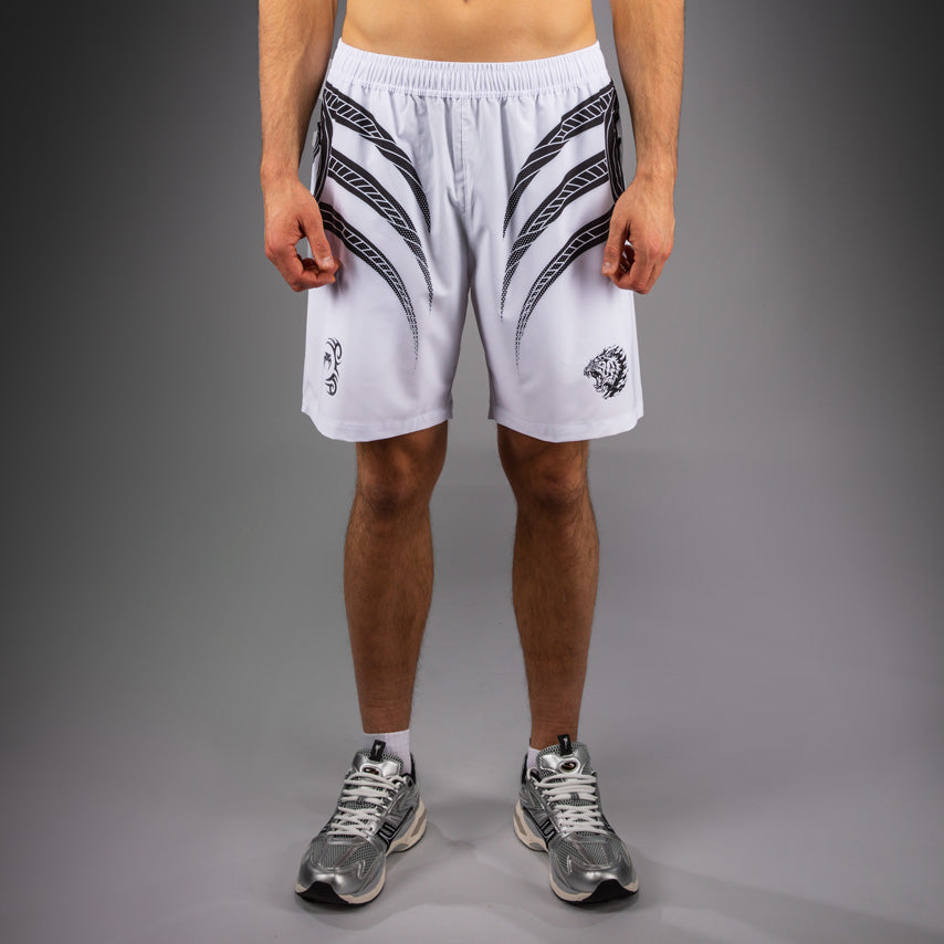 Venum x Mike Tyson Tiger Training Pantalones Cortos - Blanco Óptico/Negro Profundo