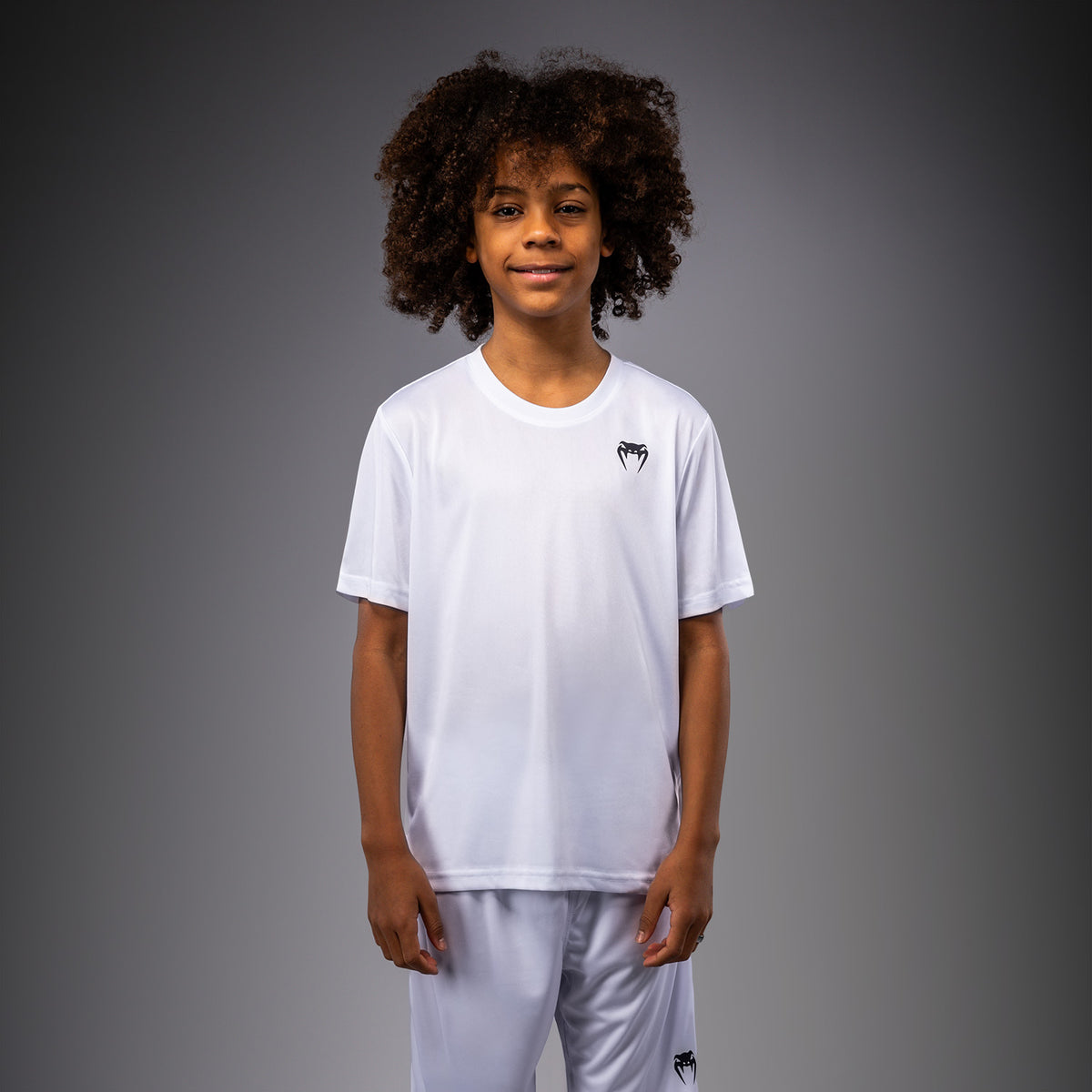 Venum Lineup Camiseta de Rendimiento Manga Corta Para Niños - Blanco/Negro