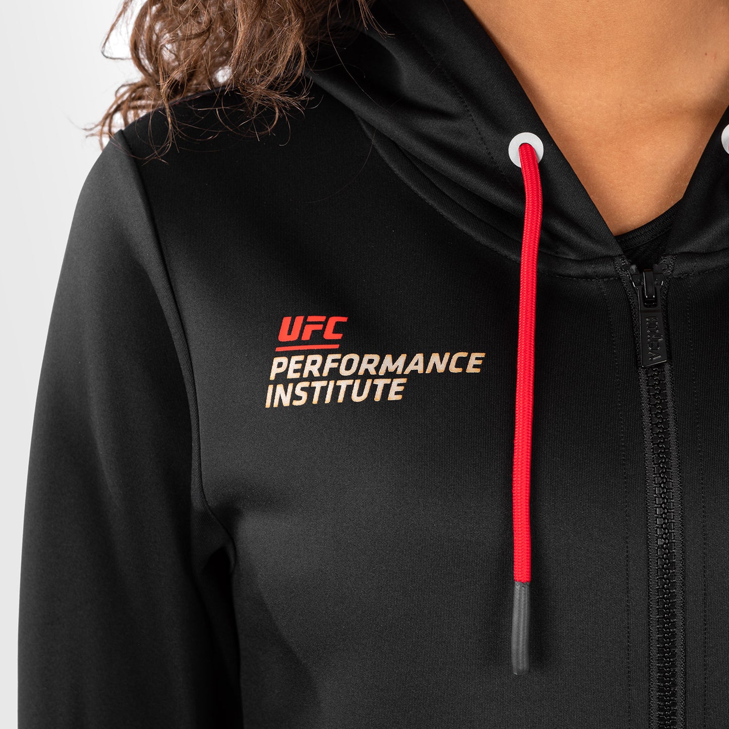UFC Venum Performance Institute 2.0 Sudadera con Capucha para Mujer - Negro/Rojo