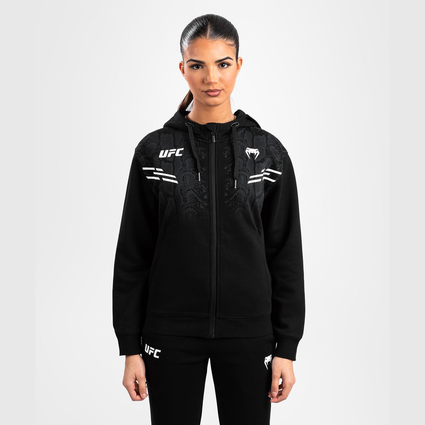 UFC Adrenaline by Venum Replica Sudadera con Capucha y Cremallera para Mujer - Negro