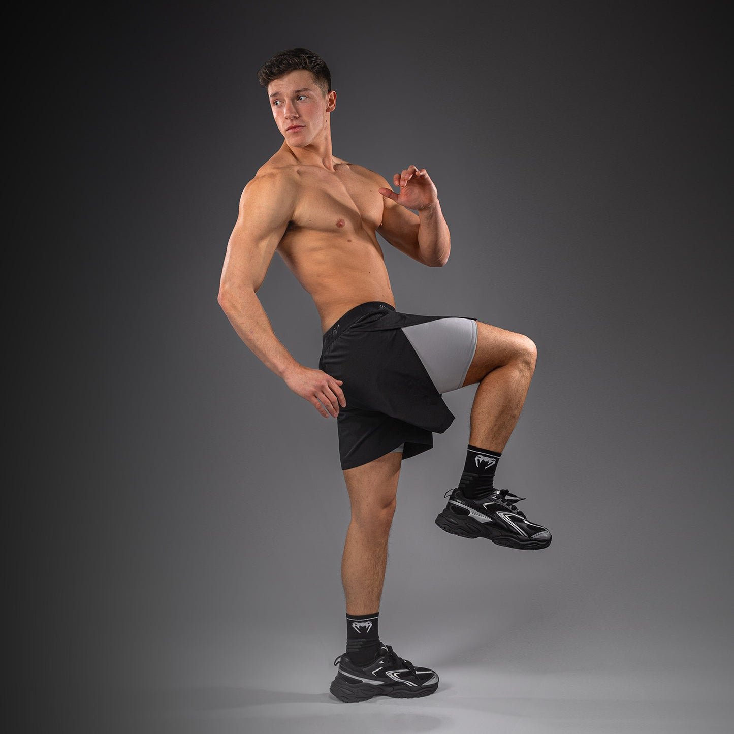 Pantalones cortos de entrenamiento híbridos Venum Lazer - Negro/Gris