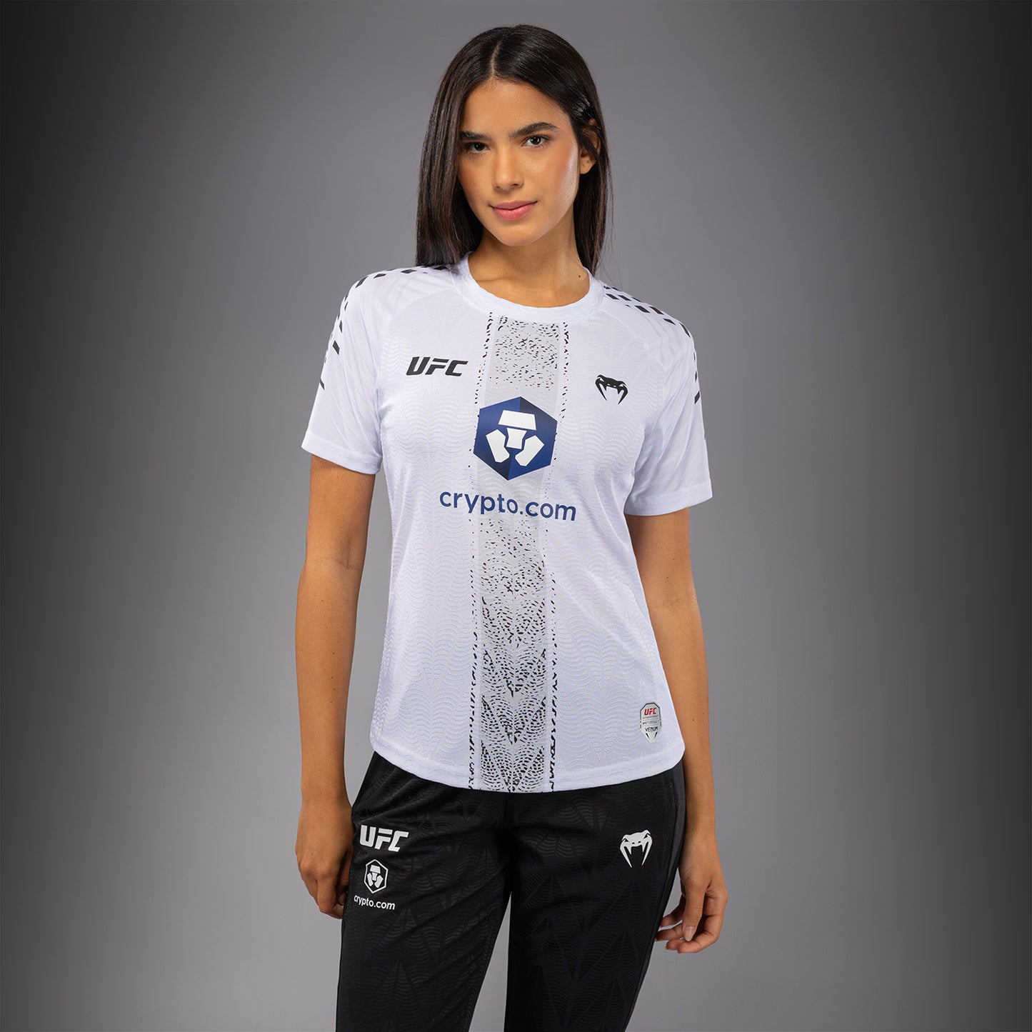 UFC Zenith by Venum Authentic Fight Night Camiseta oficial Walkout Mujer Personalizado - Blanco