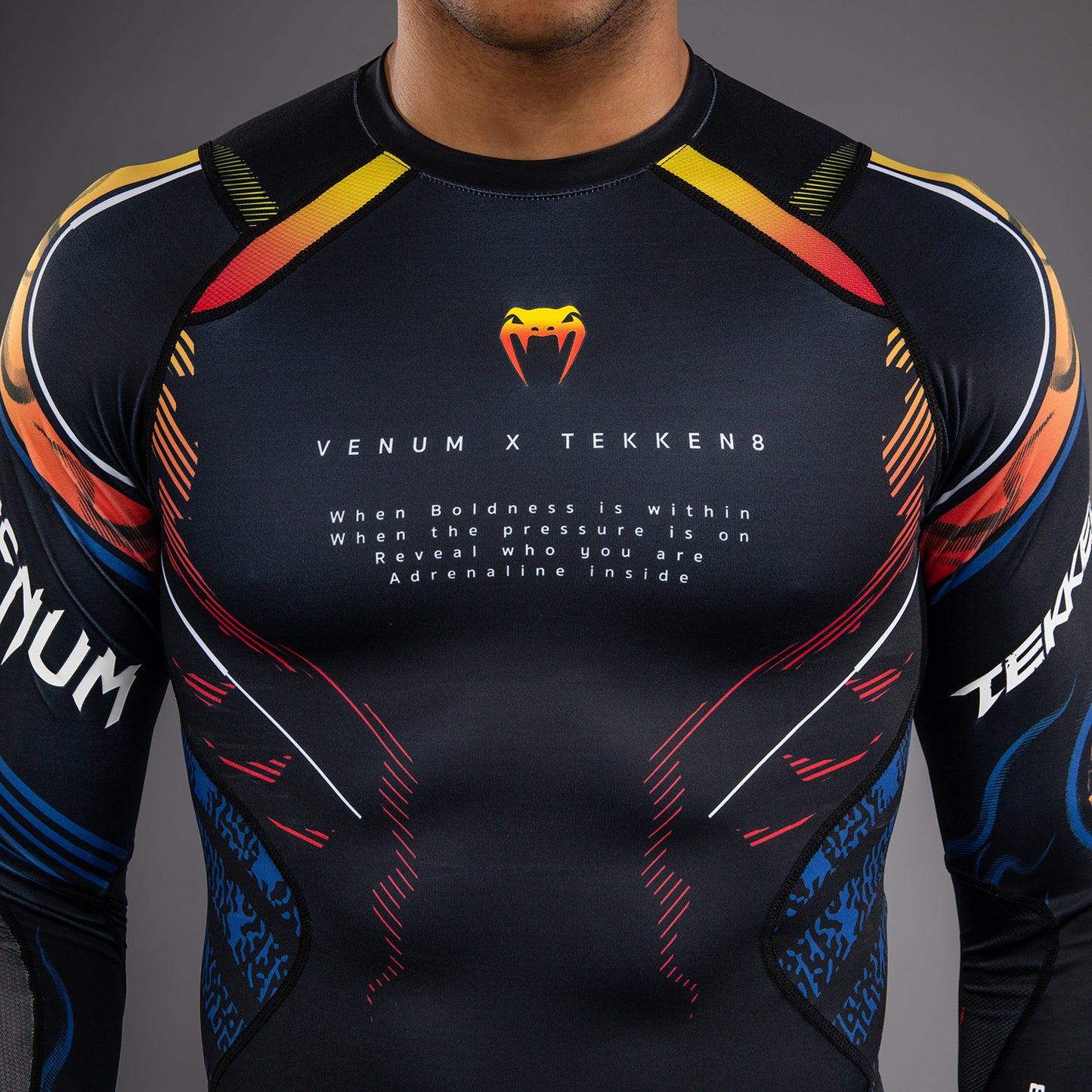 Venum x TEKKEN 8 Rashguard Manga Larga Yoshimitsu - Negro/Naranja
