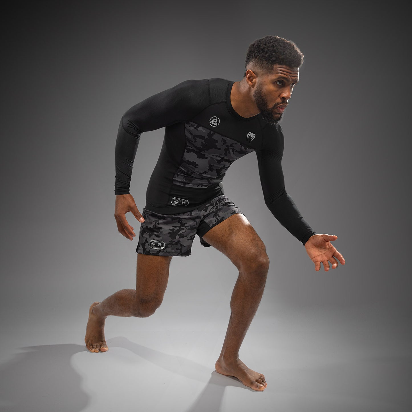 Venum x Polaris Camiseta de Manga Larga Rashguard - Negro/Gris Tormenta