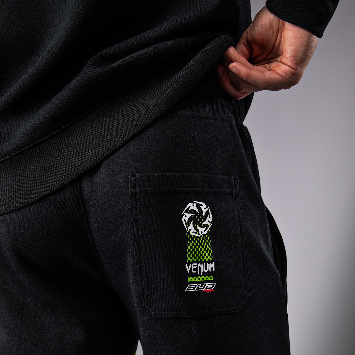 Venum x Bud Racing Pantalones cortos de algodón para Hombre - Negro/Blanco/Verde lima