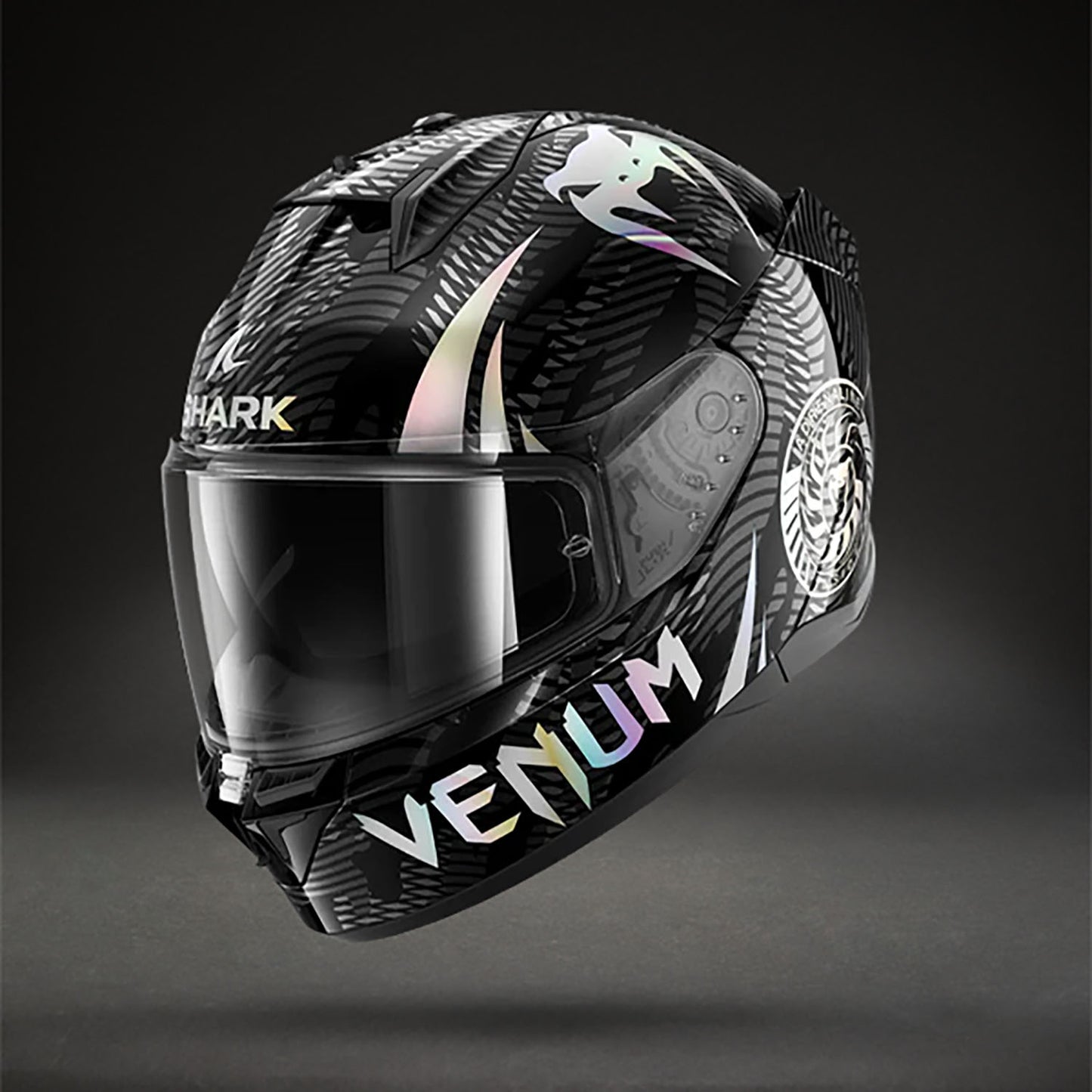 Venum x Shark D-SKWAL 3 Casco de Motocicleta – Negro Cromo Antracita