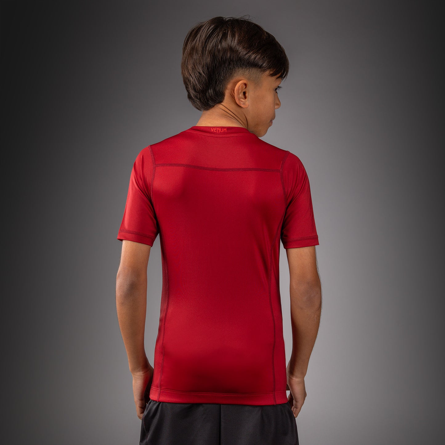 Venum Attack Rashguard de Manga Corta para Niño - Negro/Rojo