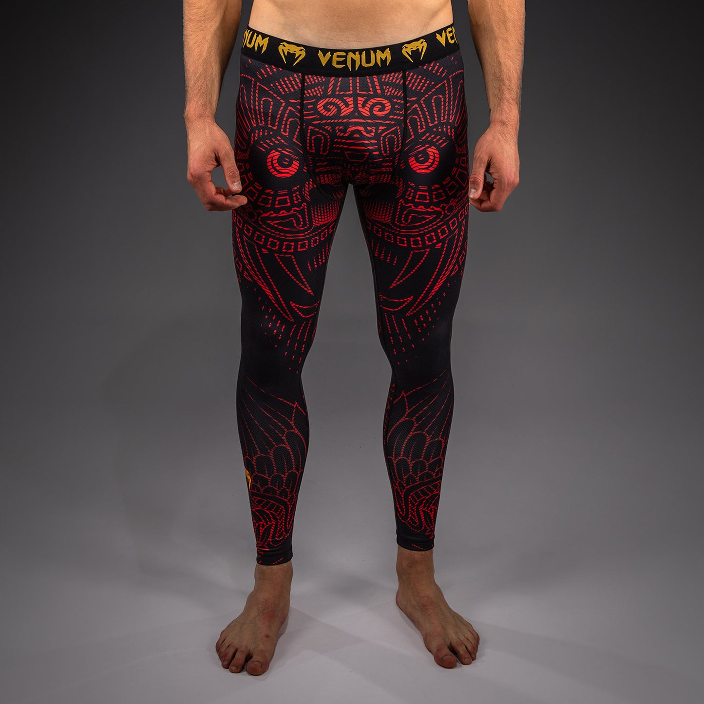 Venum Quetzal Fury Pantalones Cortos Compresivos - Negro/Rojo Fury/Mandarina