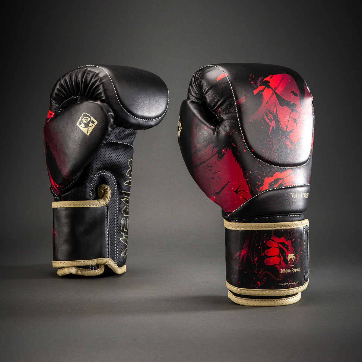 Jujutsu Kaisen x Venum Itadori Impact Evo Guantes de Boxeo – Negro/Rojo