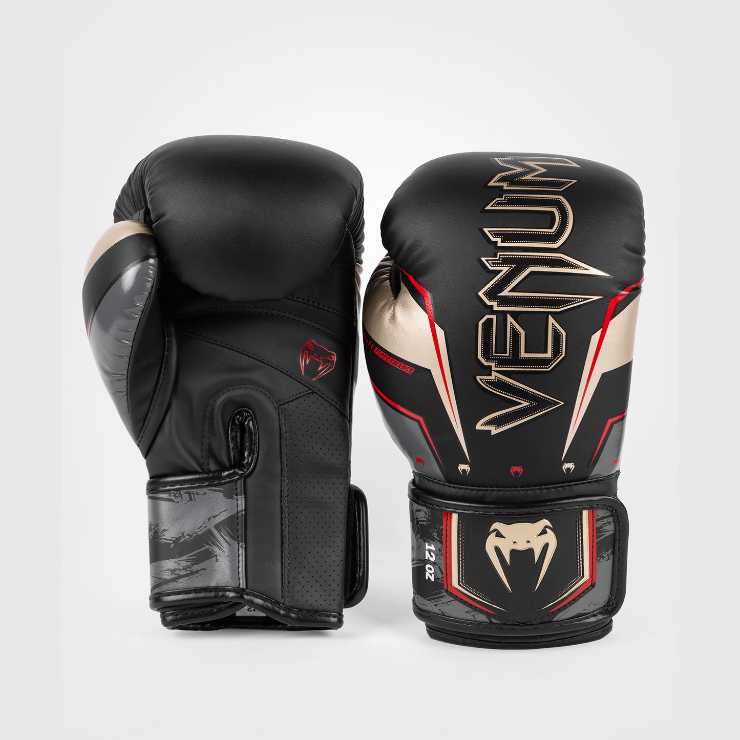 Venum Elite Evo Guantes de Boxeo - Negro/Dorado/Rojo
