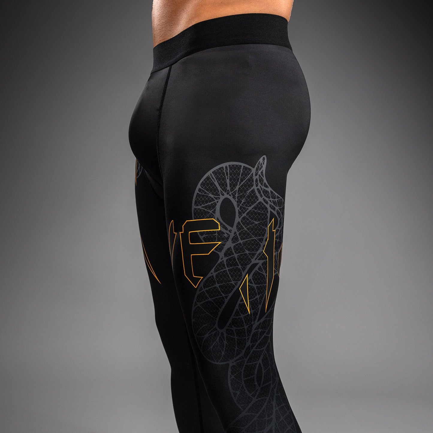 Venum Serpenti Mallas – Negro/Plateado/Dorado