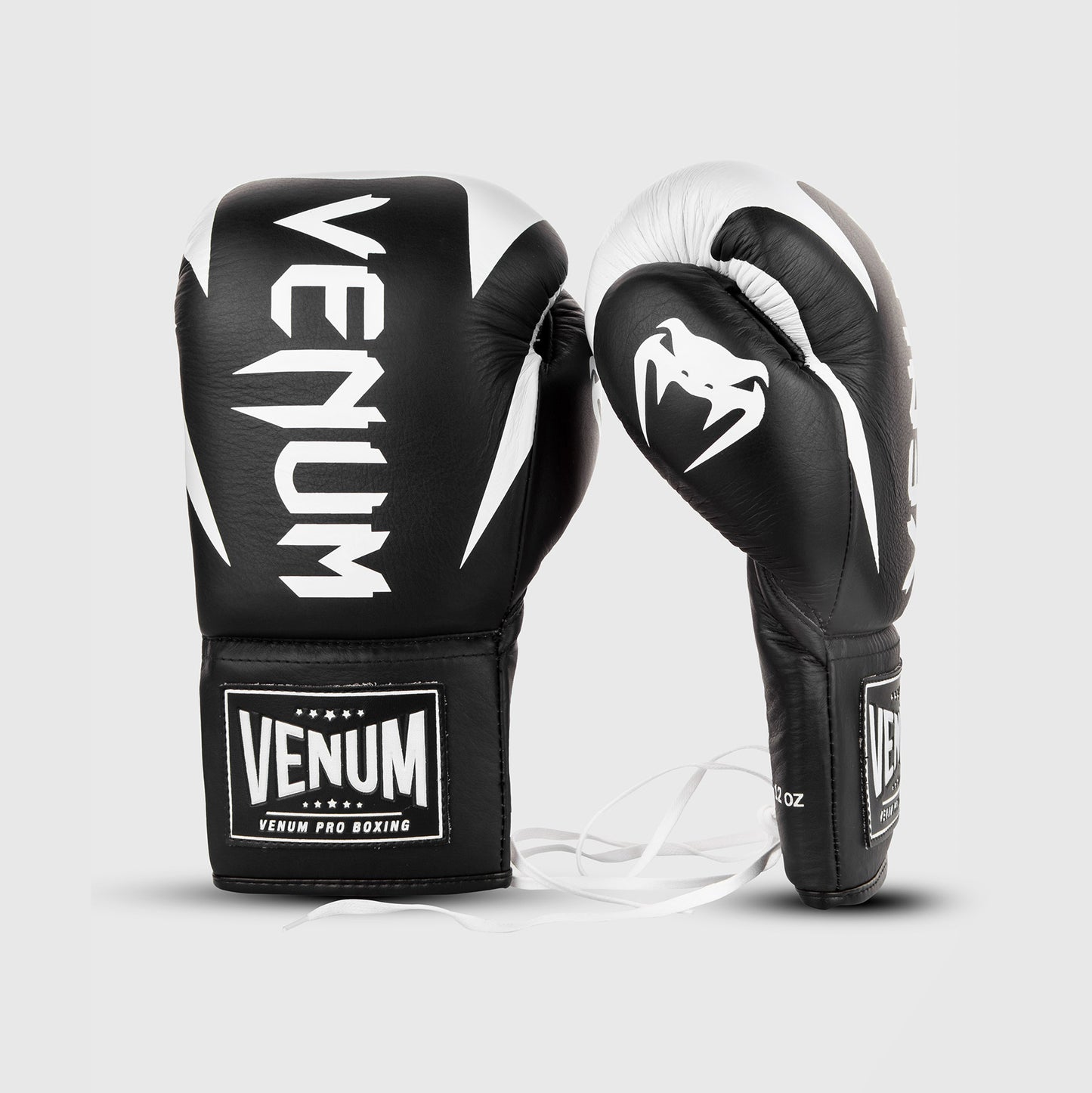Guantes de boxeo profesionales Venum Hammer con cordones - Negro/Blanco