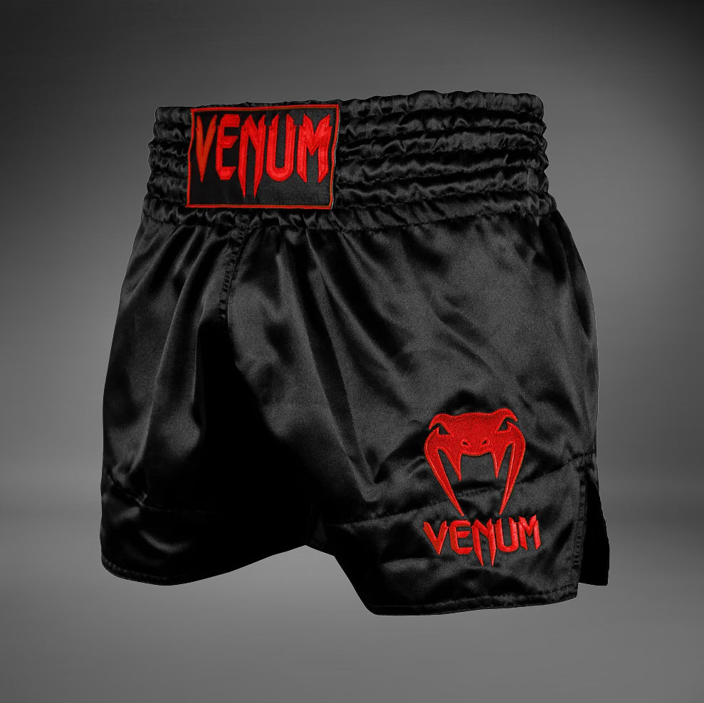 Venum Classic Short de Muay Thai - Negro/Rojo