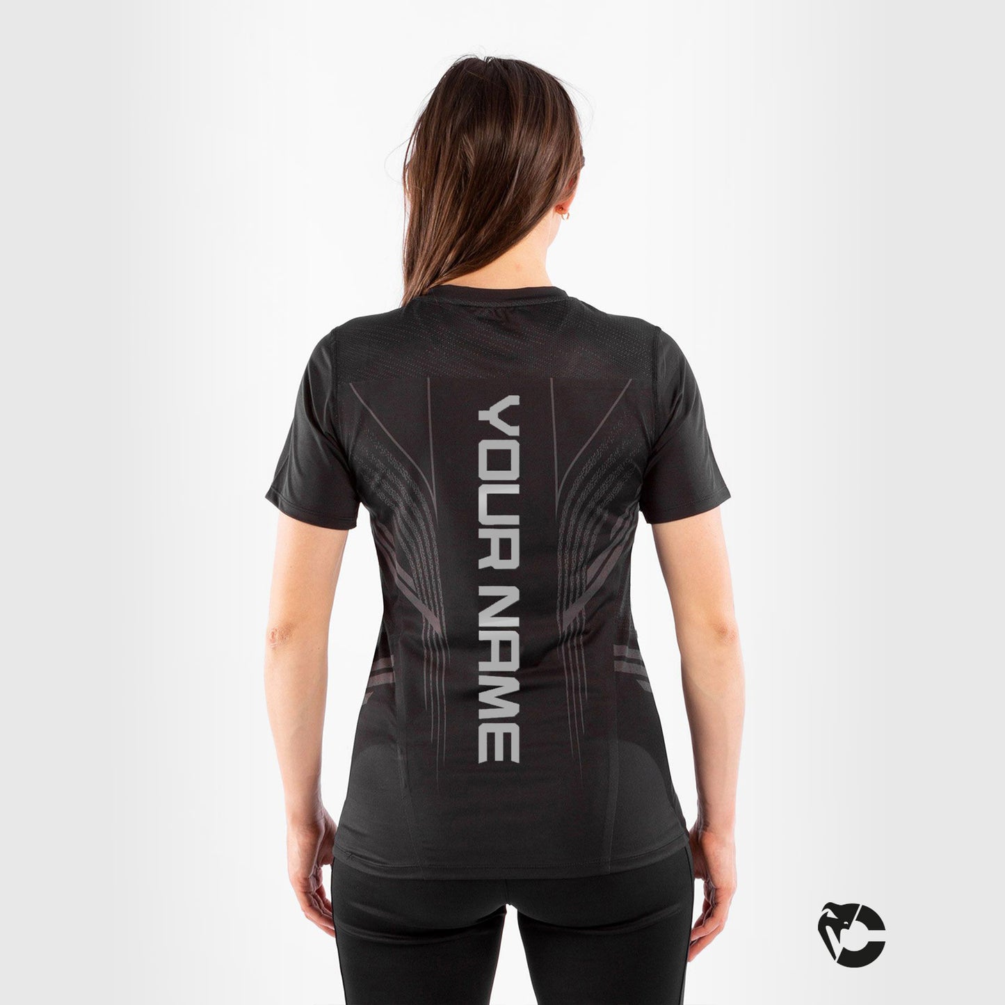 Camiseta Técnica Para Mujer Personalizada UFC Venum Authentic Fight Night - Negro