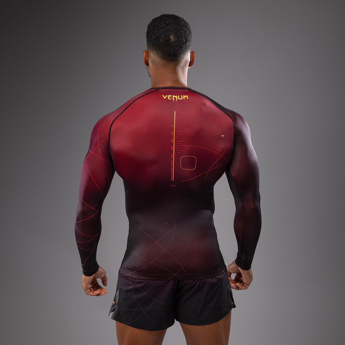Venum Tactical XT Lycra de manga larga para hombre - Negra/Burdeos/Oro