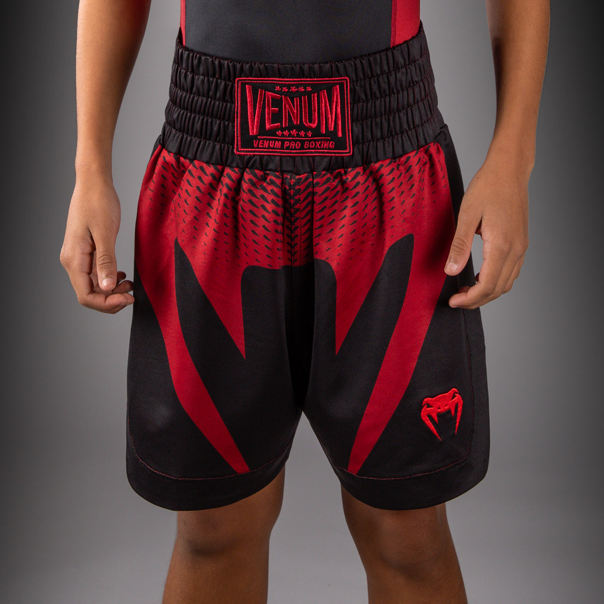 Venum Attack Short de Boxeo para Niño - Negro/Rojo