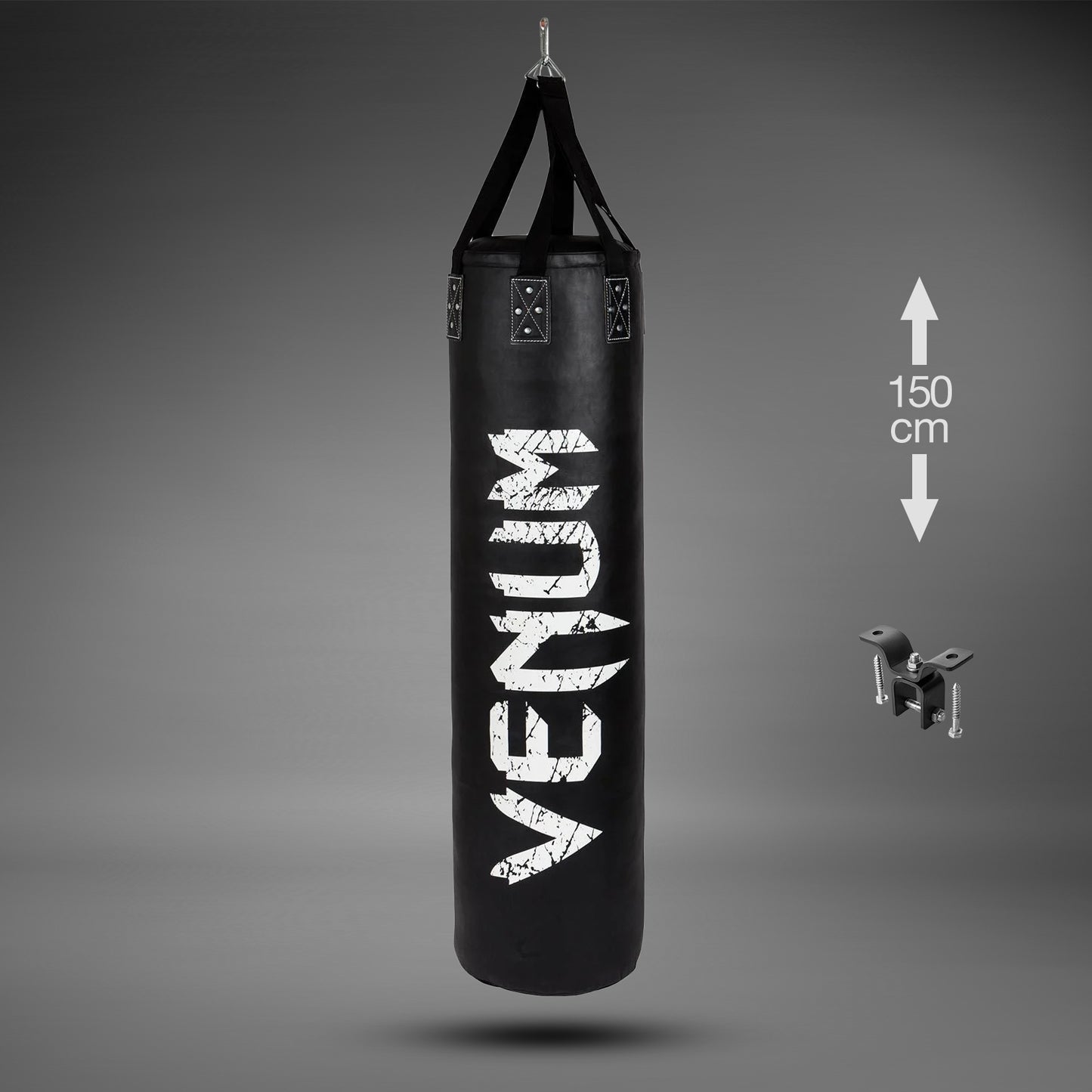 Saco de Boxeo Venum Challenger (gancho incluido) - Negro/Blanco - 150 cm - Lleno