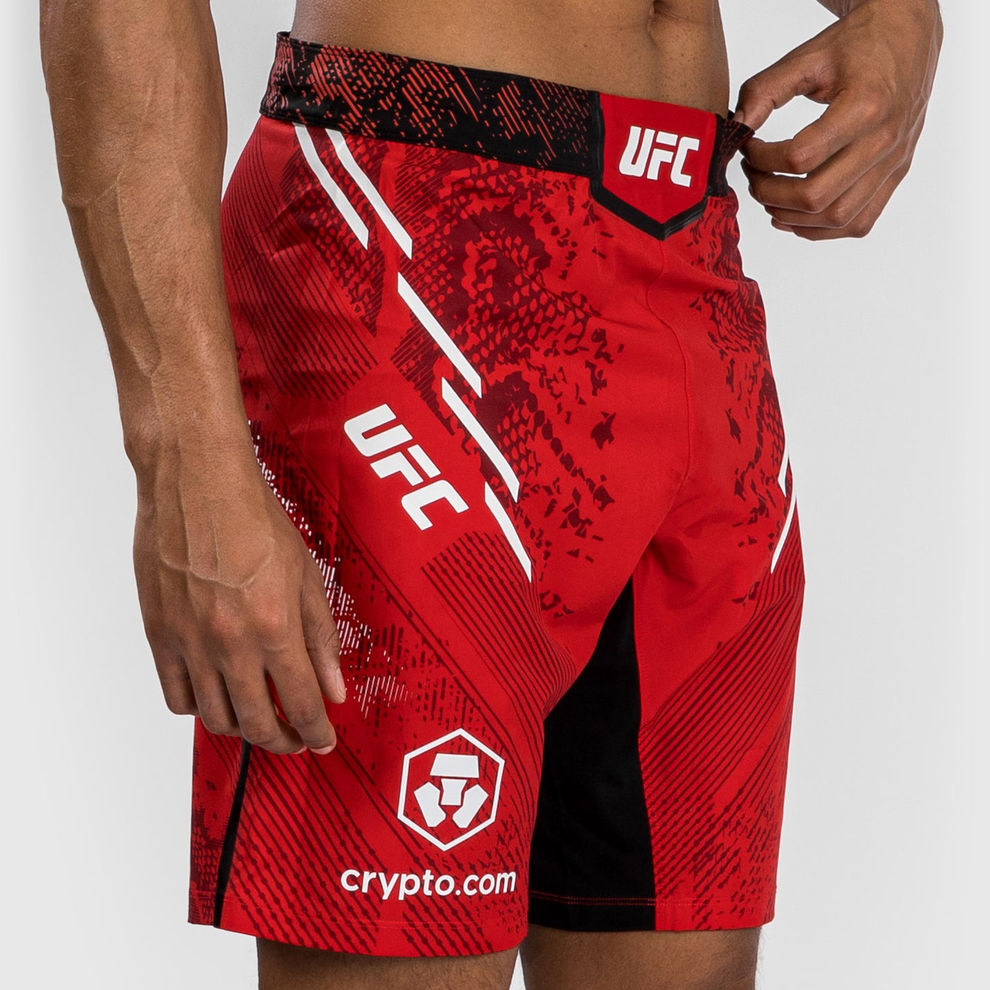 Pantalón Corto UFC Adrenaline by Venum Personalizado Authentic Fight Night, Corte Largo, Hombre - Rojo