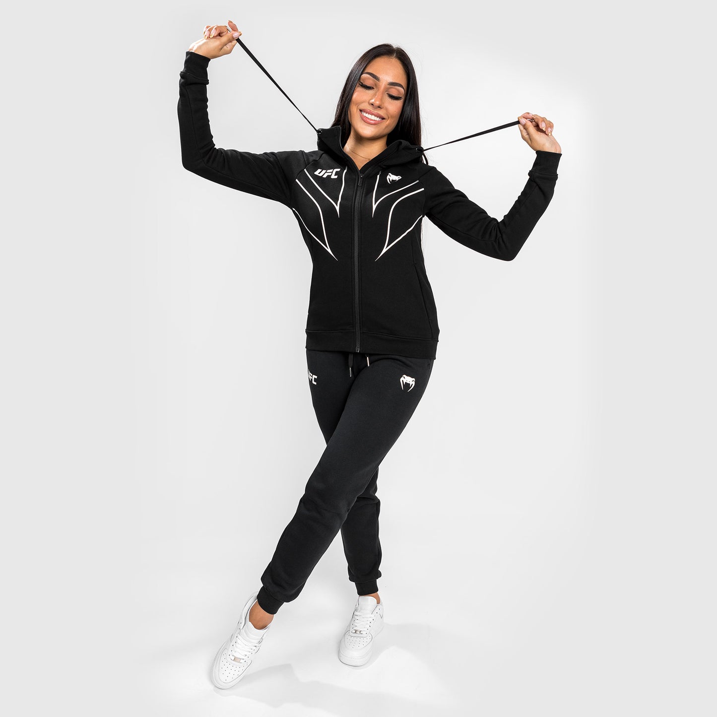 Replica de UFC Venum Fight Night 2.0 Sudadera con cremallera para mujer - Negra