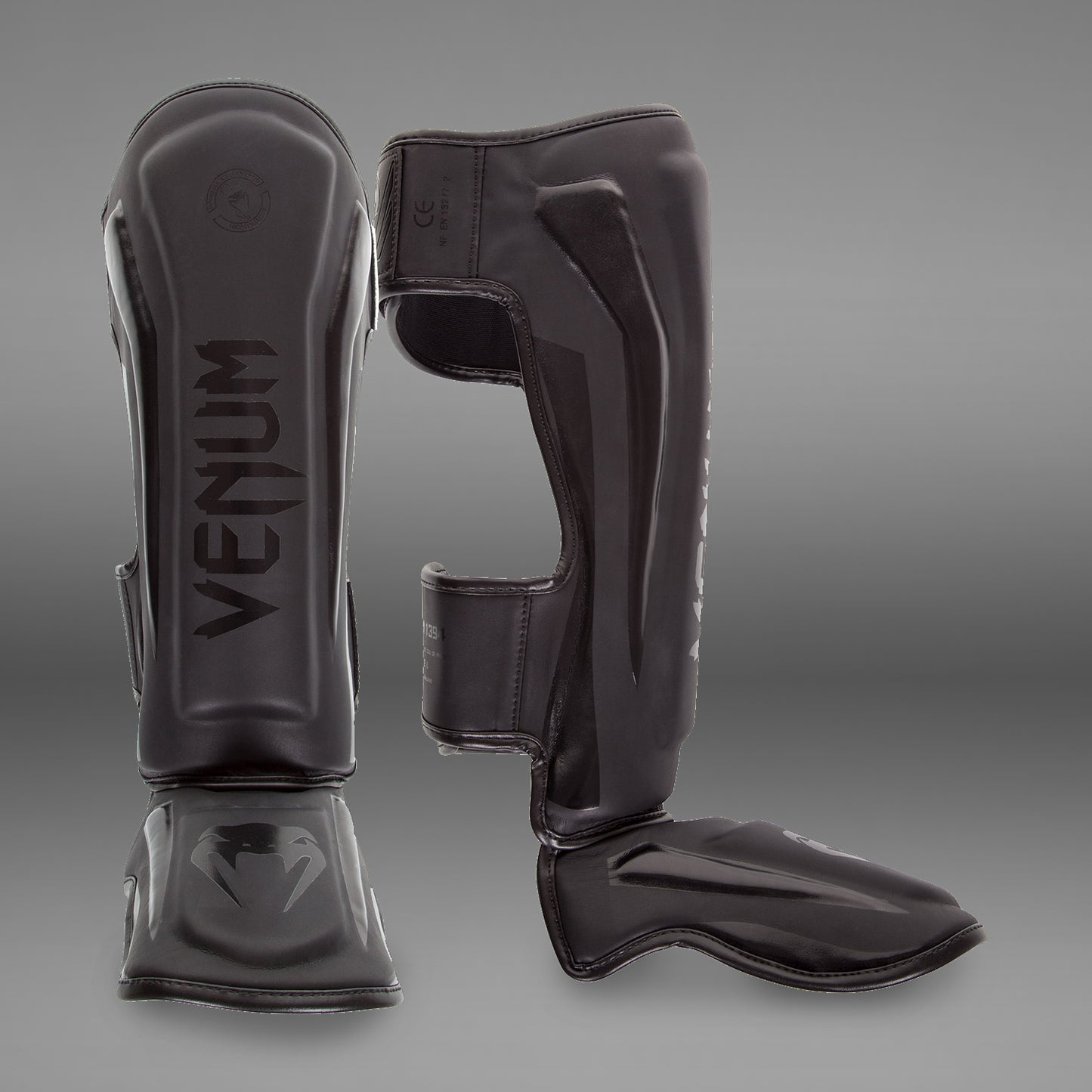 Espinilleras Venum Elite Standup - Negro Mate/Negro