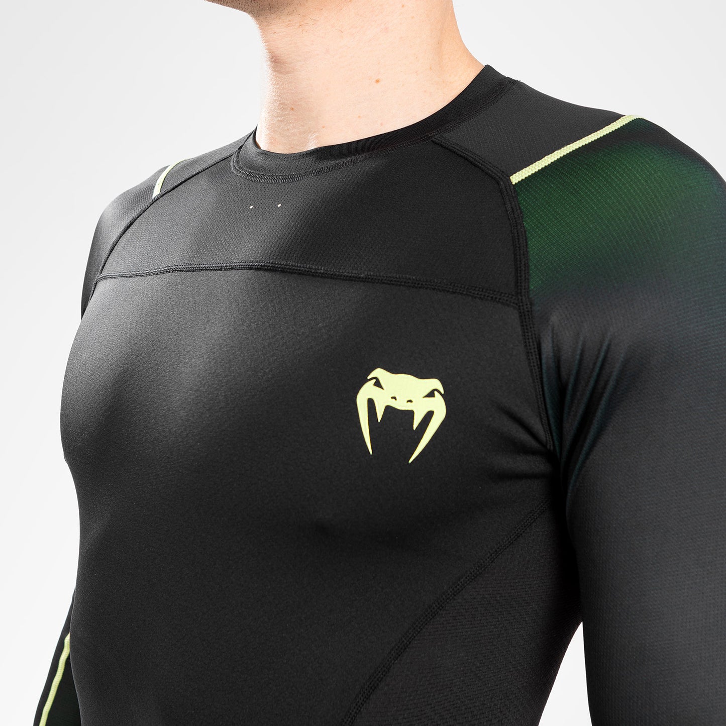 Venum Fusion 2.0  Lycra para hombre - Manga larga - Negro/Amarillo