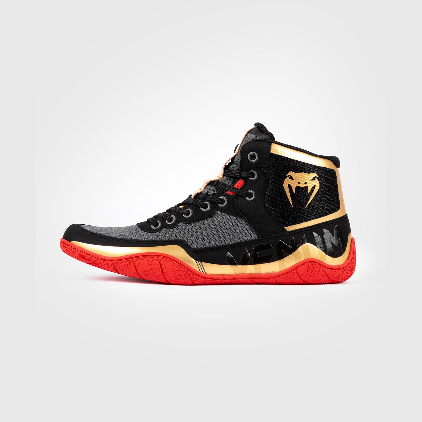 Venum Elite Zapatillas de lucha - Negro/Dorado/Rojo